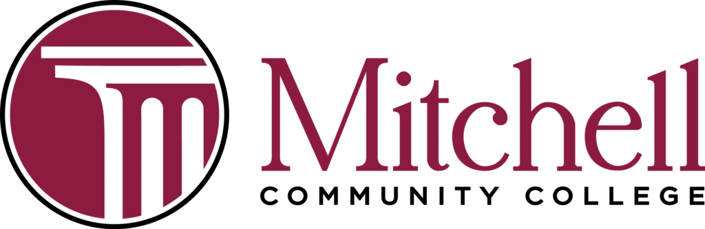 Mitchell Community College horizontal burgundy logo.