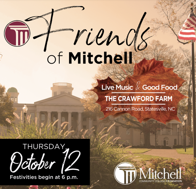 Graphic that reads "Friends of Mitchell | Thursday October 12 | Festivities begin at 6 p.m.".