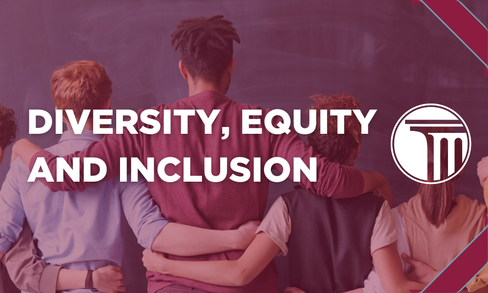 Gráfico que dice "Diversidad, Equidad e Inclusión".