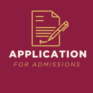 Button to access application for admissions information when clicked.