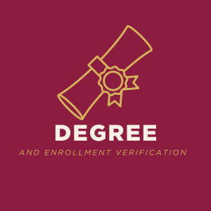 Button to access degree and enrollment verification information when clicked.