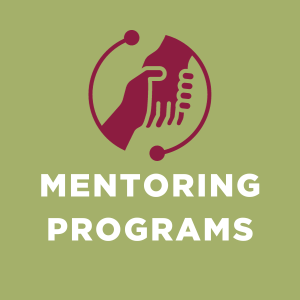 Graphic that reads "Mentoring Programs". Click the button to visit the Man2Man page.