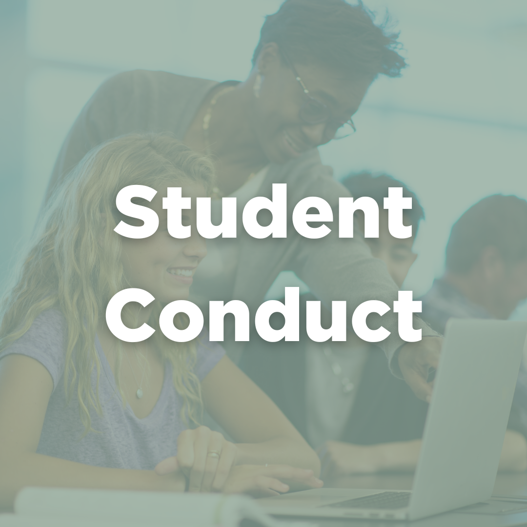 Button to access the Student Conduct page when clicked.