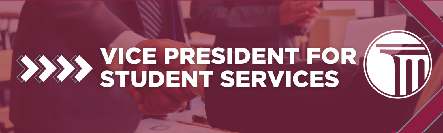 Graphic that reads "Vice President for Student Services".