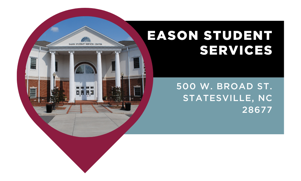 Graphic that reads "Eason Student Services | 500 W. Broad St. Statesville, NC 28677". Click to view on Google Maps.