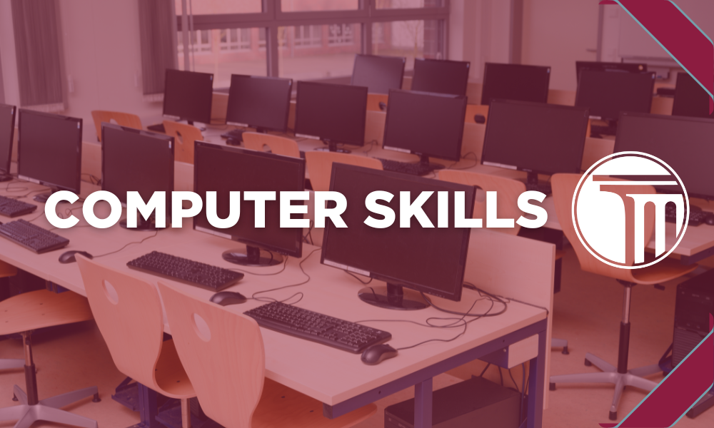 Banner that reads "Computer Skills".