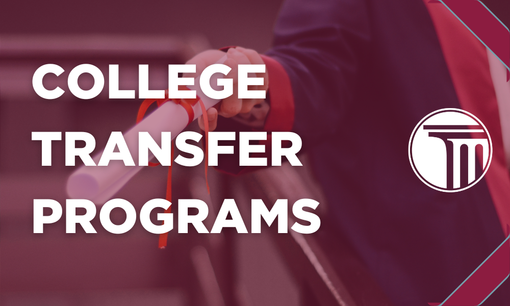 Banner mit der Aufschrift „College Transfer Programs“.