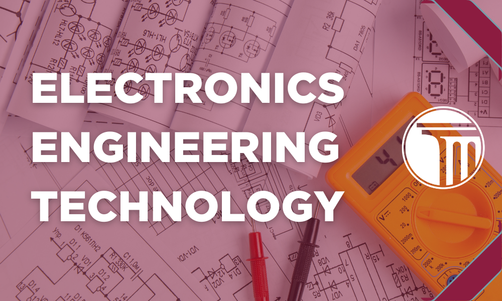 Banner mit der Aufschrift „Electronics Engineering Technology“.