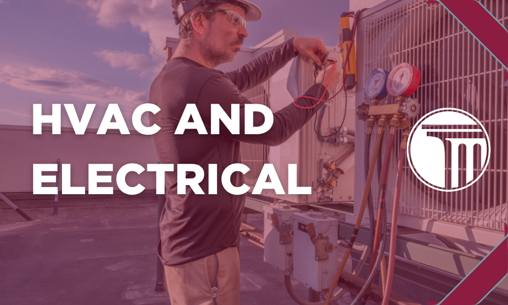 Banner that reads "HVAC and Electrical".