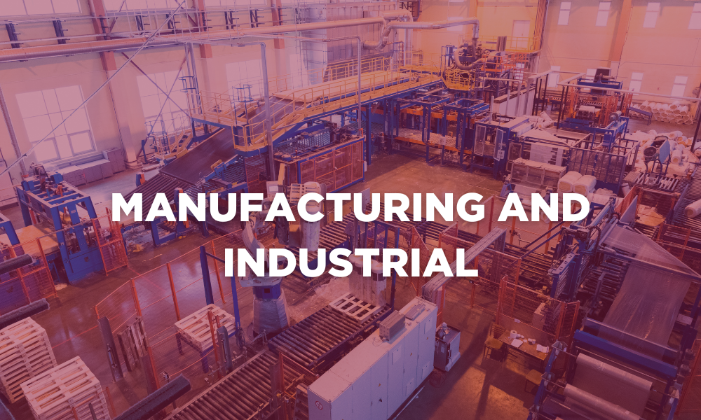 Banner that reads "Manufacturing and Industrial". Click the banner to access program information.