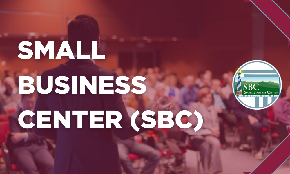 横幅上写着“小型企业中心 (SBC)”。