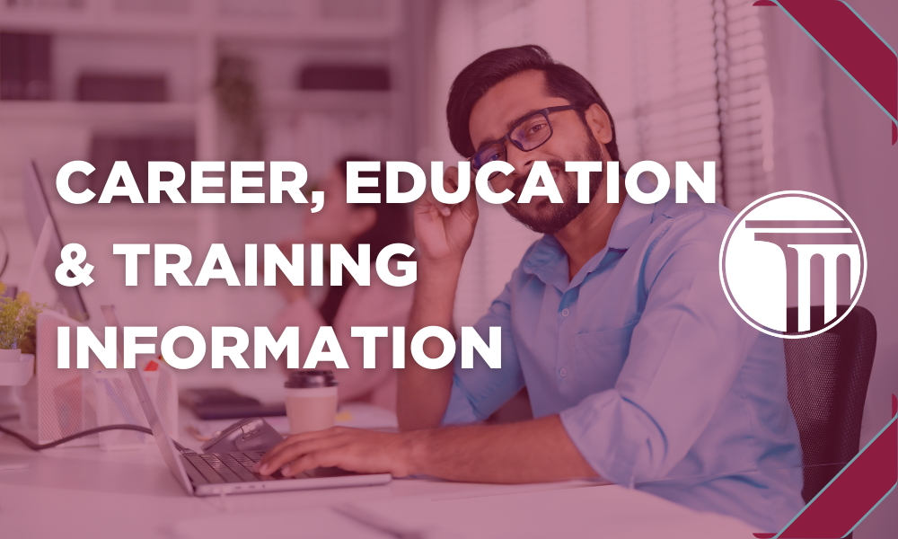 Banner that reads "Career, Education & Training Information".