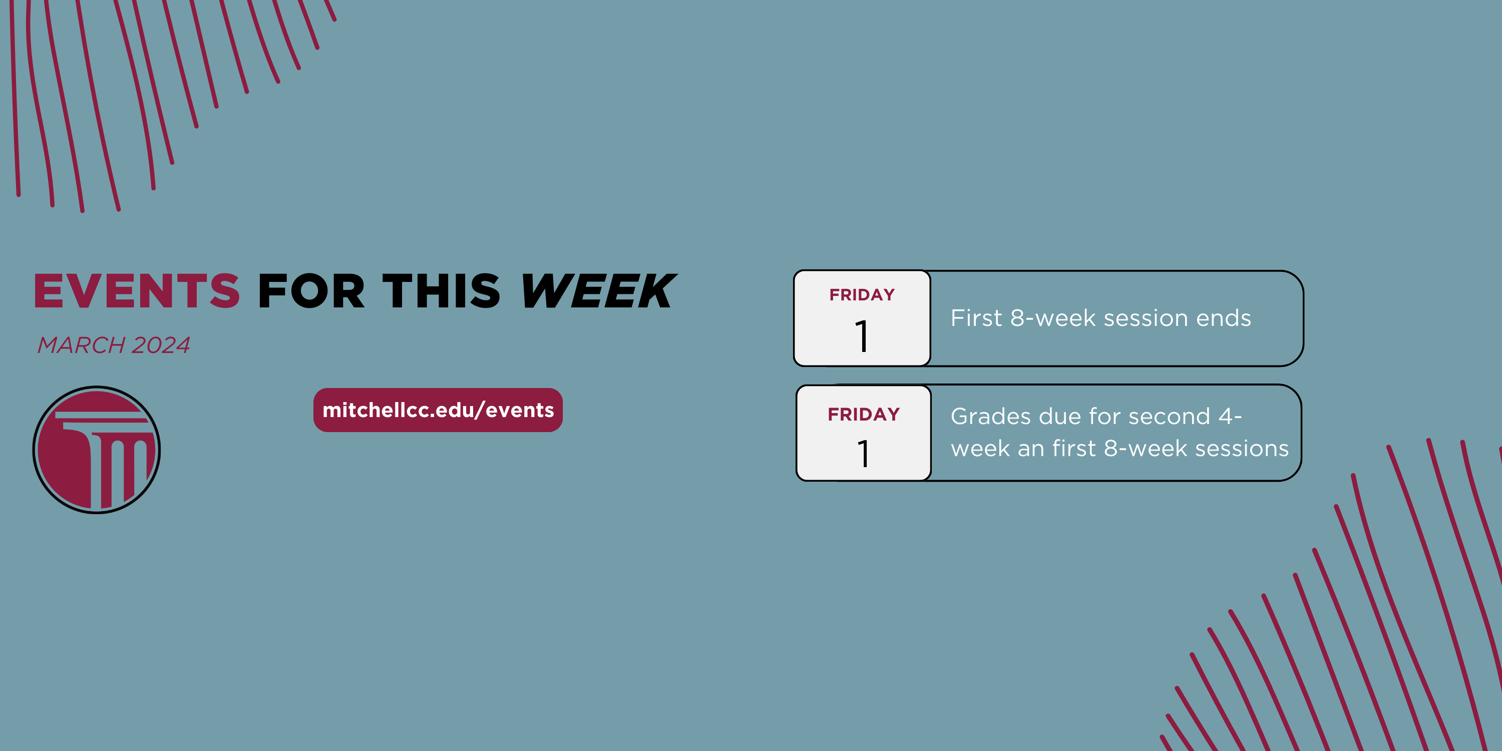 Graphic that reads "Events for This Week". Click the image to go to the event calendar.