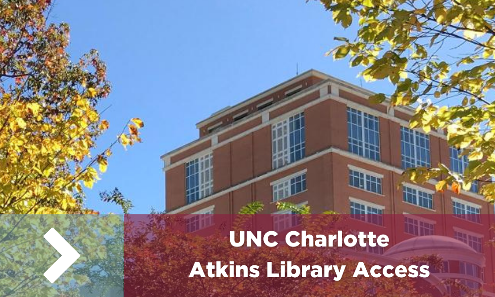 Cliquez sur cette image pour accéder aux informations sur l'accès à la bibliothèque UNC Charlotte Atkins.