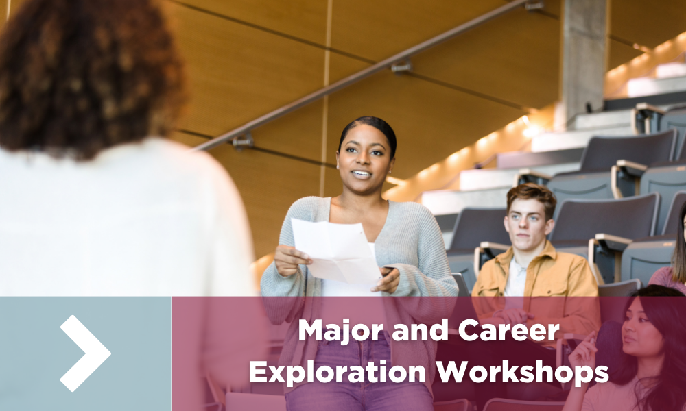 Klicken Sie auf dieses Bild, um mehr über die Major- und Career Exploration-Workshops an der UNC Charlotte zu erfahren.